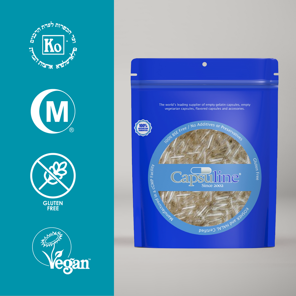 Clear Size 000 Empty Vegetarian Capsules by Capsuline - 100 Count - 100