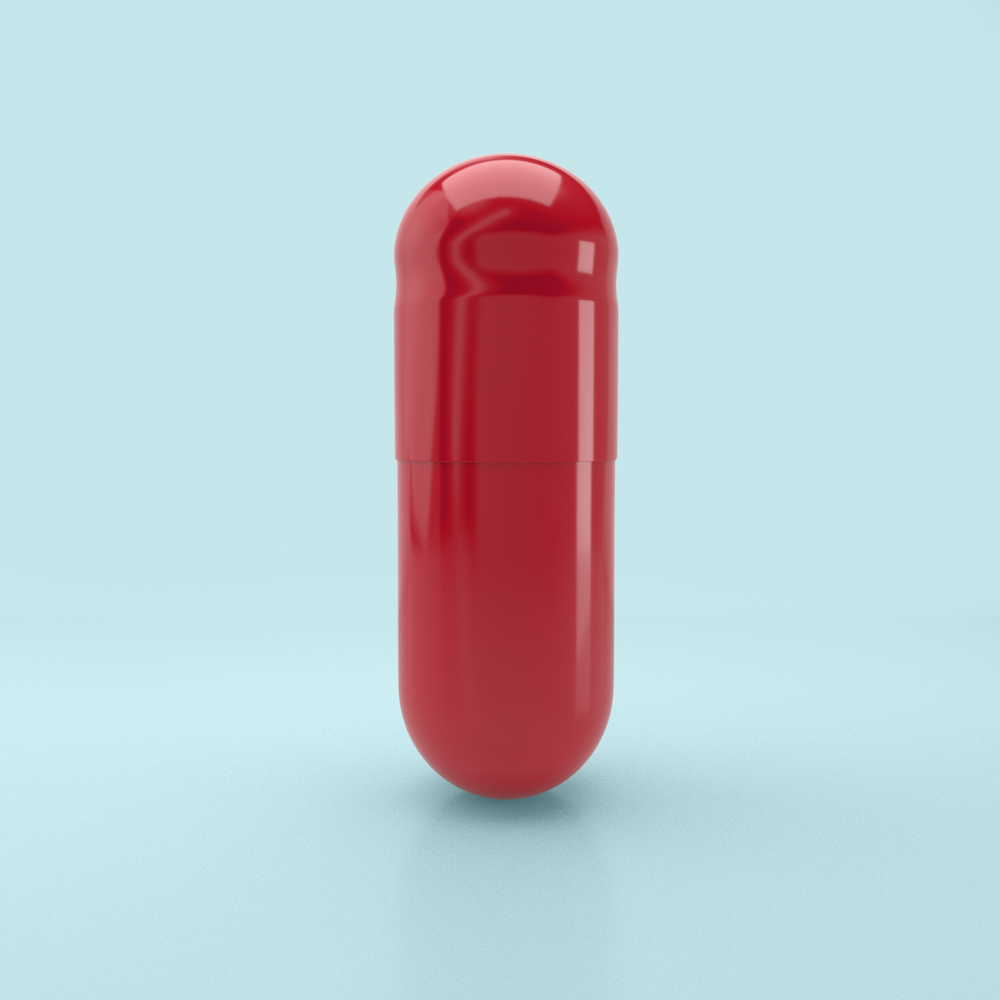 Strawberry Flavored Gelatin Capsules Size 0 Red/Red (Box of 100,000) - Strawberry