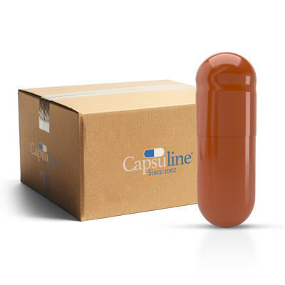 Colored Size 0 Empty Vegetarian Capsules by Capsuline - Orange/Orange (Box of 100,000) - Orange