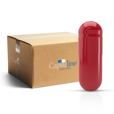 Colored Gelatin Capsules Size 1 Red/Red (Box of 125,000) - Red