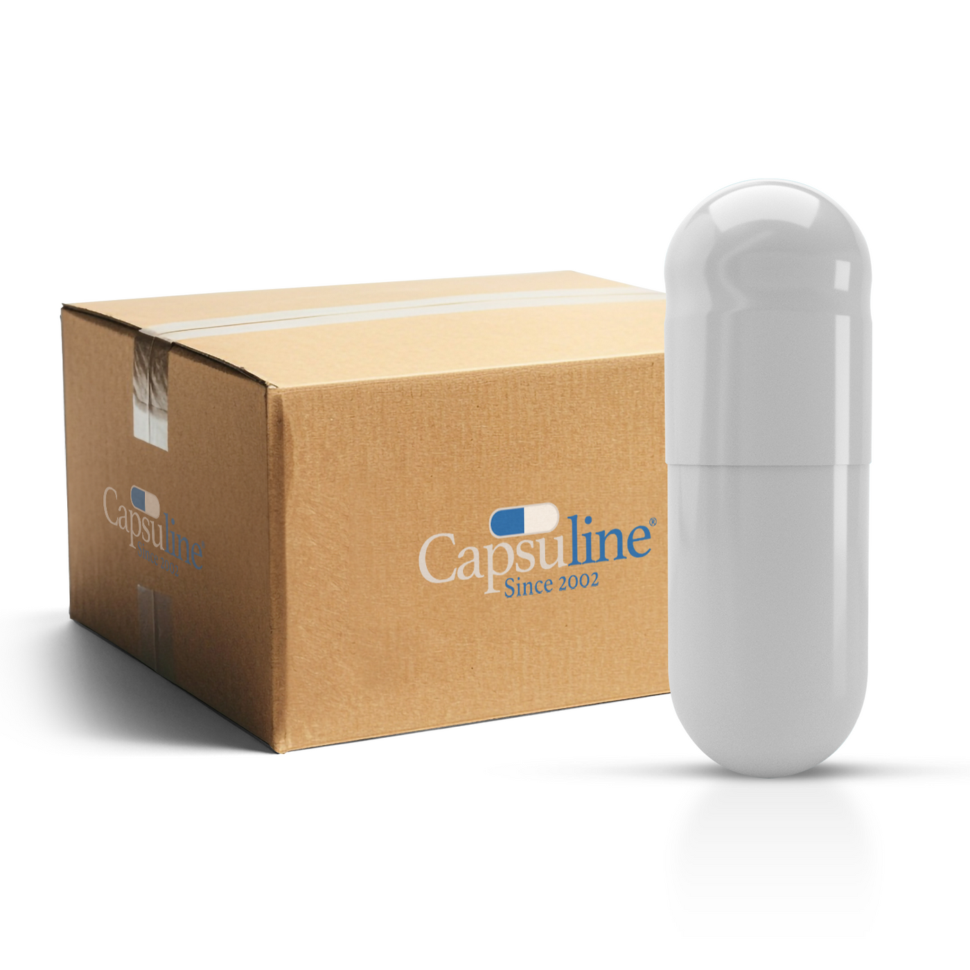 Colored Size 00 Empty Vegetarian Capsules by Capsuline - White/White (Box of 75,000) - White