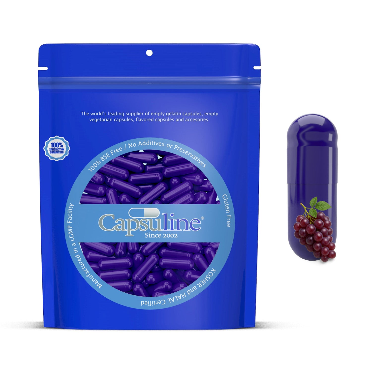 Grape Flavored Gelatin Capsules Size 0 Purple/Purple - 1000 Count - 1000