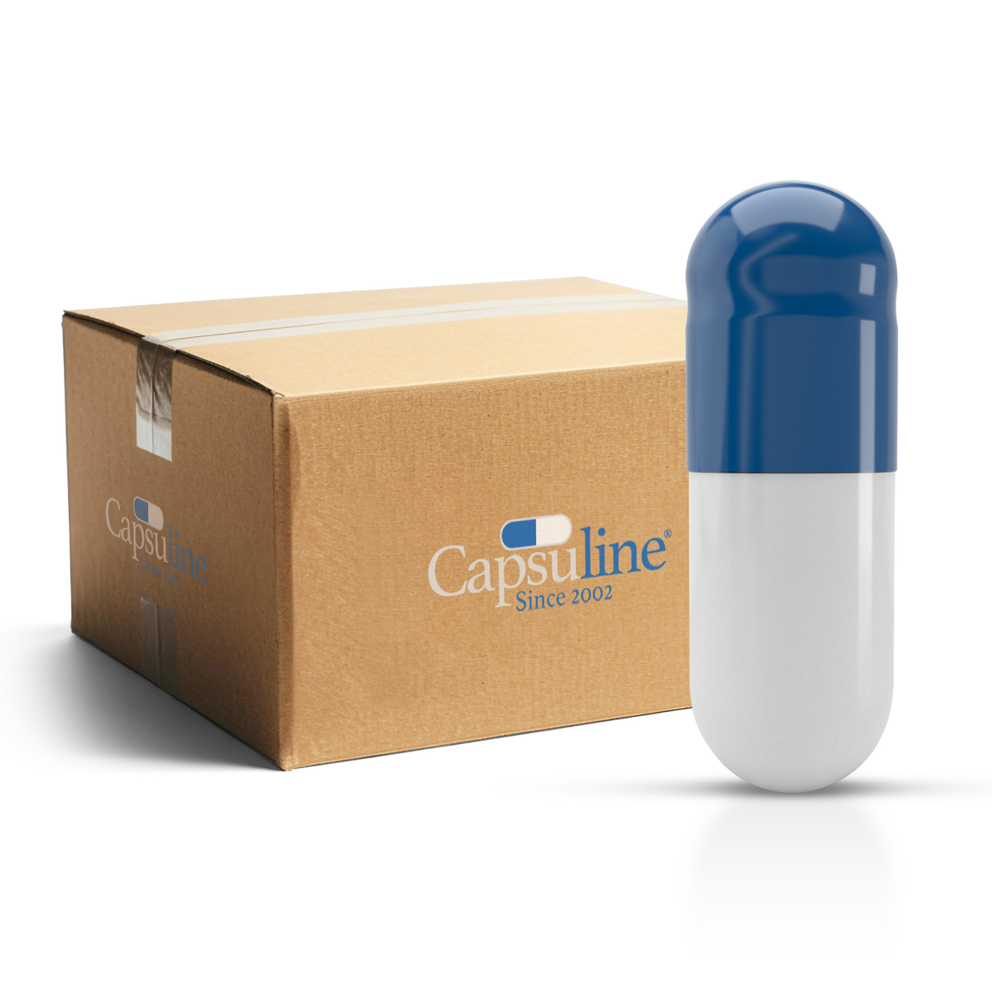 Colored Gelatin Capsules Size 1 Blue/White (Box of 125,000) - Blue/White