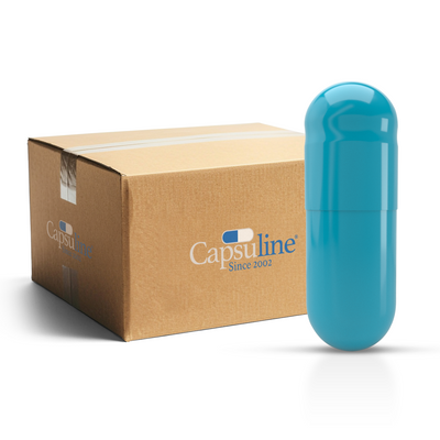 Colored Gelatin Capsules Size 1 Blue/Blue (Box of 125,000) - Light Blue