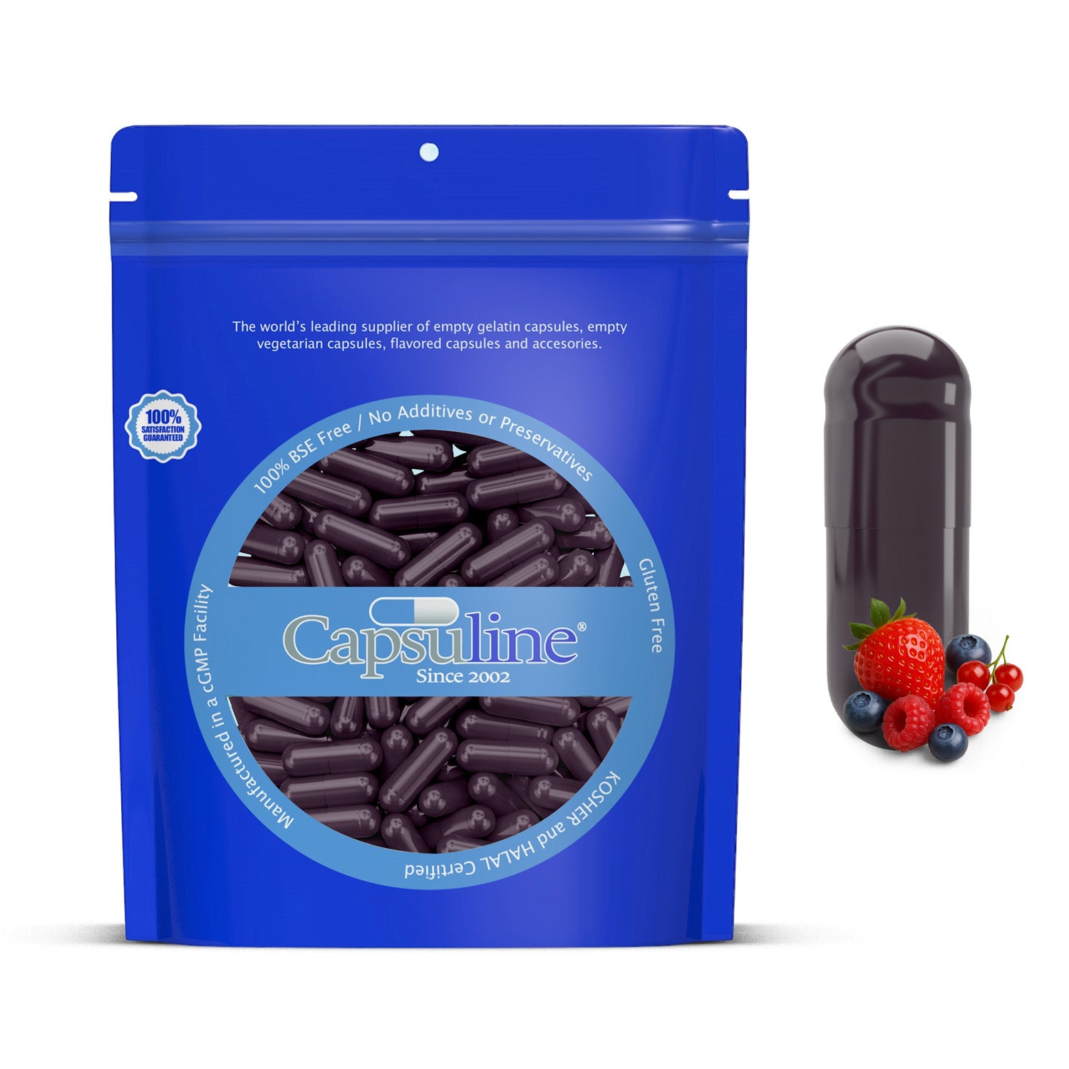 Berry Flavored Gelatin Capsules Size 0 Purple/Purple - 1000 Count - 1000